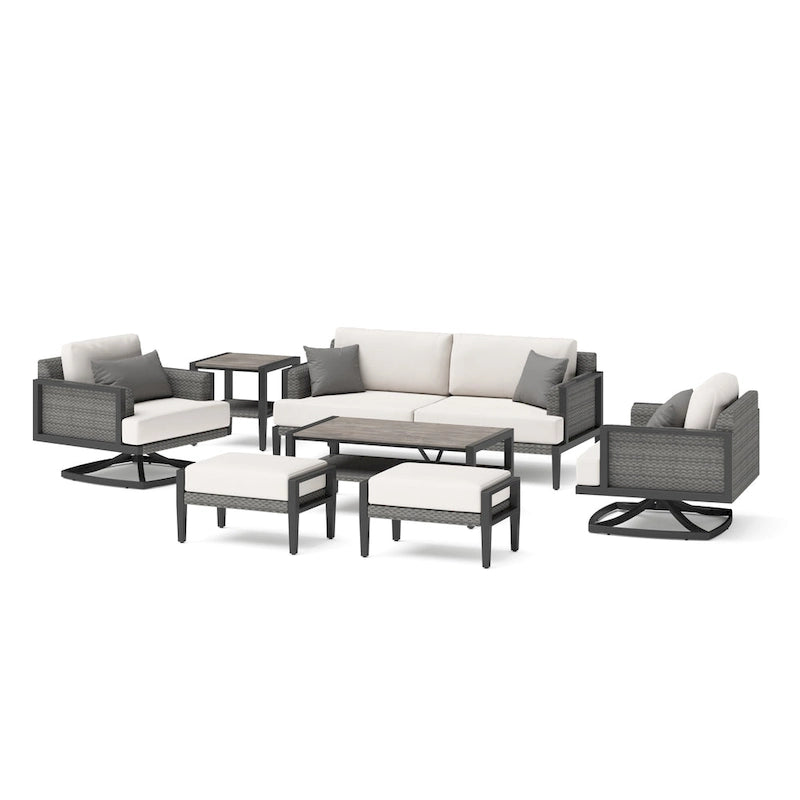 Vistano 7 Piece Sunbrella Outdoor Patio Motion Seating Set - Gray