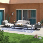 Ensemble de salon de jardin Vistano 7 pièces Sunbrella avec fauteuil inclinable - Gris