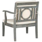 Ensemble de patio 4 pièces SAFAVIEH Outdoor Living Montclair en bois d'acacia gris cendré avec coussins beiges - 122 cm (L) x 64 cm (P) x 81 cm (H)