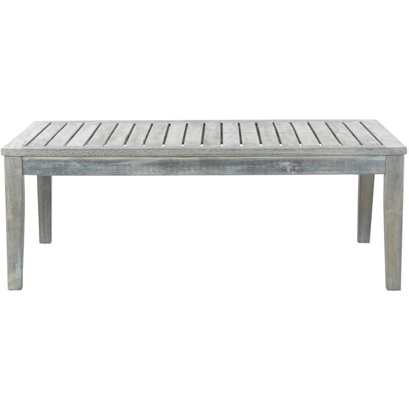 Ensemble de patio 4 pièces SAFAVIEH Outdoor Living Montclair en bois d'acacia gris cendré avec coussins beiges - 122 cm (L) x 64 cm (P) x 81 cm (H)