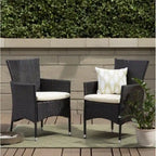 Outdoor Multibrown PE Wicker Dining Chairs (Set of 2)