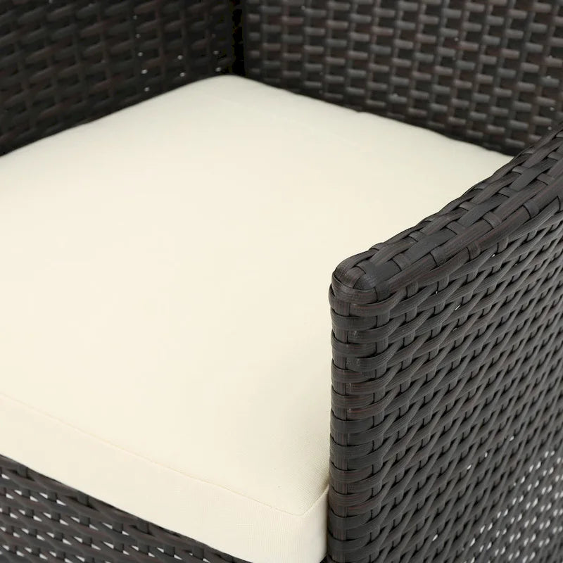 Chaises de salle à manger d'extérieur en résine tressée PE multicolore (lot de 2)