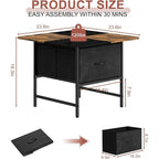 Table basse carrée de style campagnard avec 2 tiroirs pour petits espaces