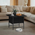 Table basse carrée de style campagnard avec 2 tiroirs pour petits espaces