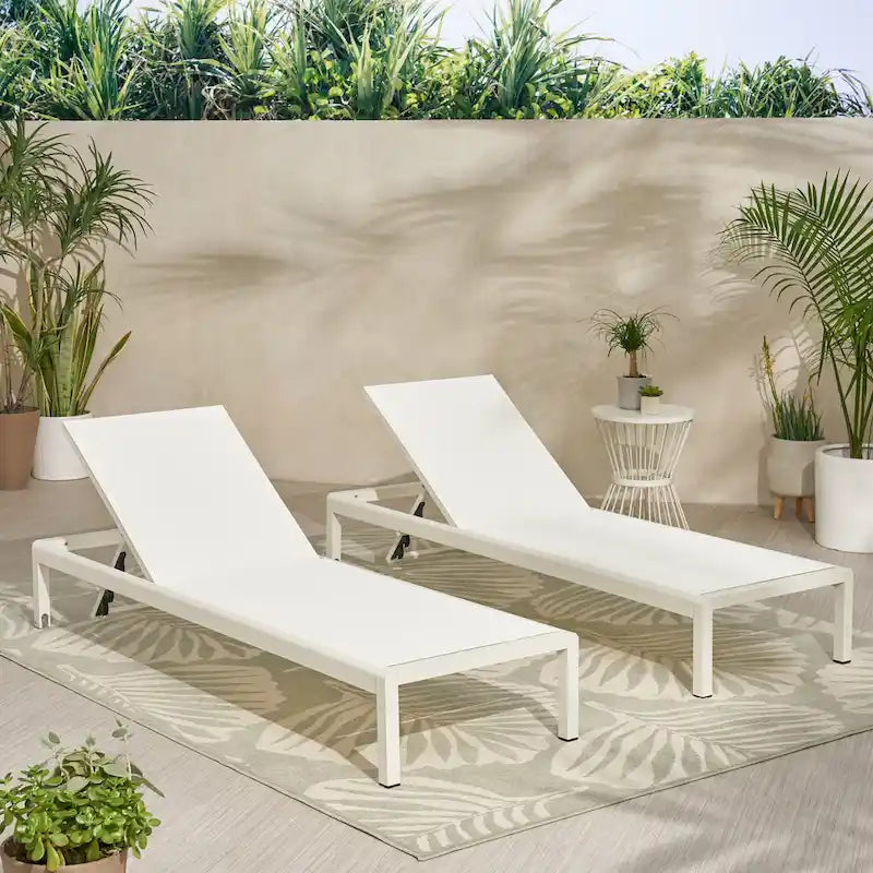 Chaise longue Cape Coral Kd grise (MP2) (Lot de 2)
