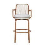 Christopher Knight Home - Tabourets de bar Jordan modernes en rotin tressé avec dossier et accoudoirs, lot de 2