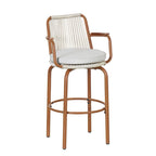 Christopher Knight Home - Tabourets de bar Jordan modernes en rotin tressé avec dossier et accoudoirs, lot de 2