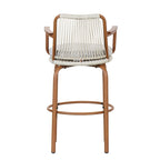 Christopher Knight Home - Tabourets de bar Jordan modernes en rotin tressé avec dossier et accoudoirs, lot de 2