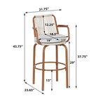 Christopher Knight Home - Tabourets de bar Jordan modernes en rotin tressé avec dossier et accoudoirs, lot de 2