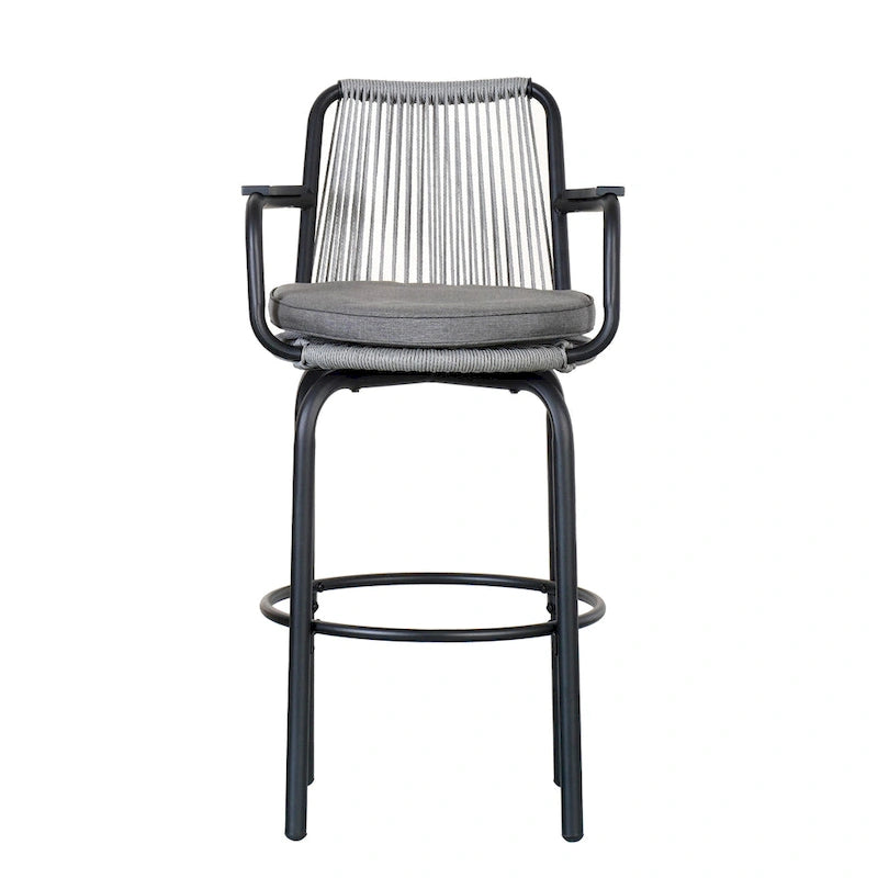 Christopher Knight Home - Tabourets de bar Jordan modernes en rotin tressé avec dossier et accoudoirs, lot de 2