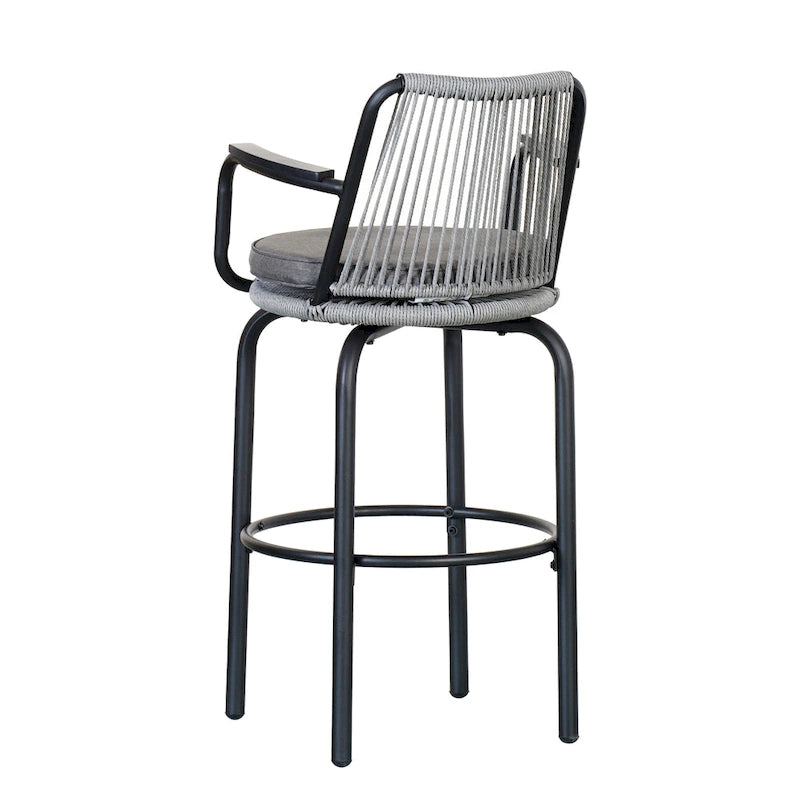 Christopher Knight Home - Tabourets de bar Jordan modernes en rotin tressé avec dossier et accoudoirs, lot de 2