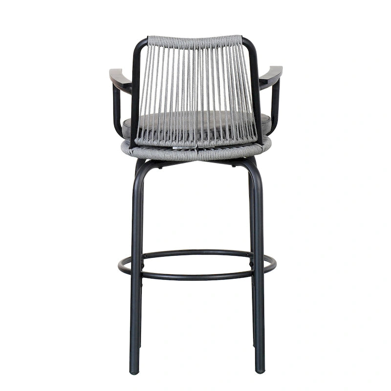 Christopher Knight Home - Tabourets de bar Jordan modernes en rotin tressé avec dossier et accoudoirs, lot de 2