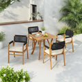 Ensemble de salle à manger d'extérieur 5 pièces en bois d'acacia Captef par Christopher Knight Home