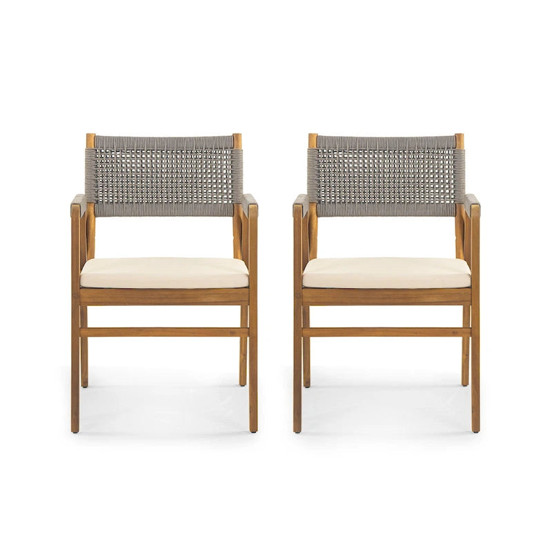 Ensemble de salle à manger d'extérieur 5 pièces en bois d'acacia Captef par Christopher Knight Home