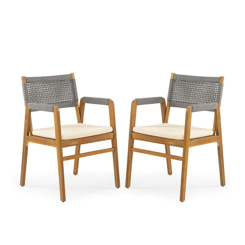 Ensemble de salle à manger d'extérieur 5 pièces en bois d'acacia Captef par Christopher Knight Home