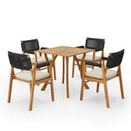 Ensemble de salle à manger d'extérieur 5 pièces en bois d'acacia Captef par Christopher Knight Home