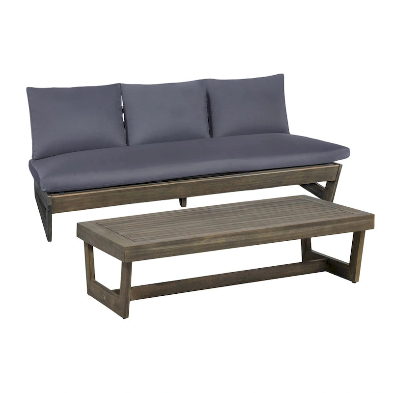 Christopher Knight Home - Ensemble canapé de jardin Sherwood en acacia avec table basse