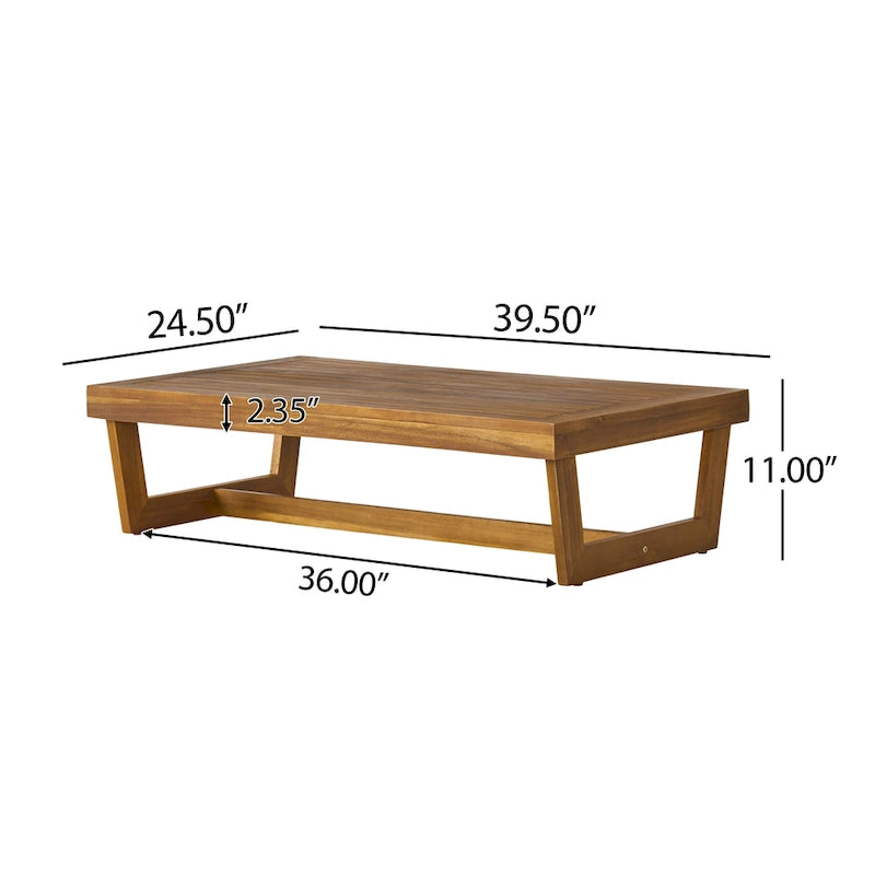 Christopher Knight Home - Ensemble canapé de jardin Sherwood en acacia avec table basse