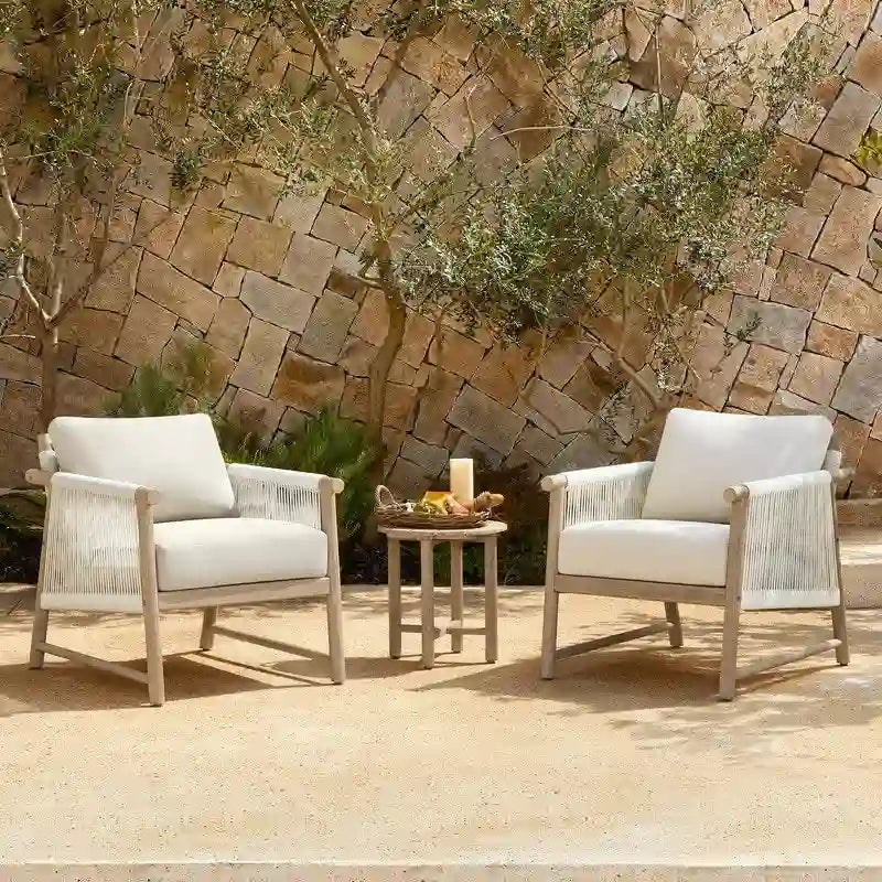 Lynn 3-Piece Outdoor Wood Patio Furniture Bistro Set