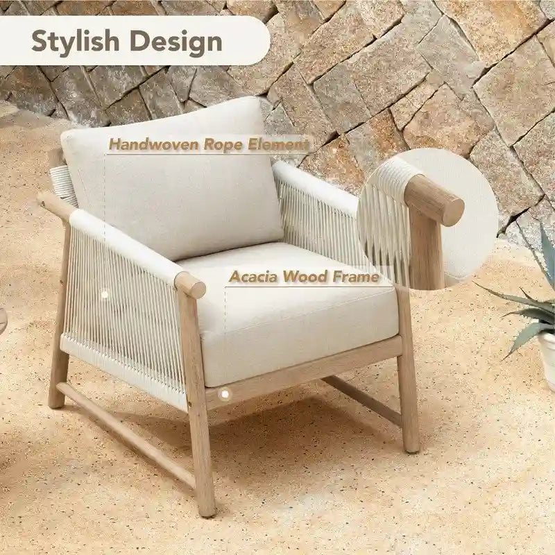 Ensemble bistro Lynn 3 pièces en bois pour patio extérieur