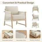 Ensemble bistro Lynn 3 pièces en bois pour patio extérieur