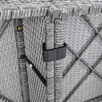 Ensemble de canapé d'angle modulable en rotin pour extérieur, 6 pièces, avec table basse et combinaison libre.