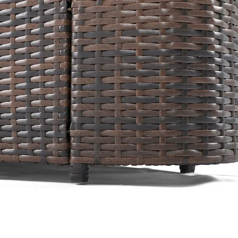 Ensemble de canapé d'angle modulable en rotin pour extérieur, 6 pièces, avec table basse et combinaison libre.