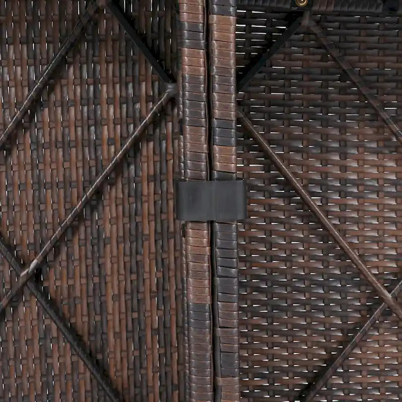 Ensemble de canapé d'angle modulable en rotin pour extérieur, 6 pièces, avec table basse et combinaison libre.