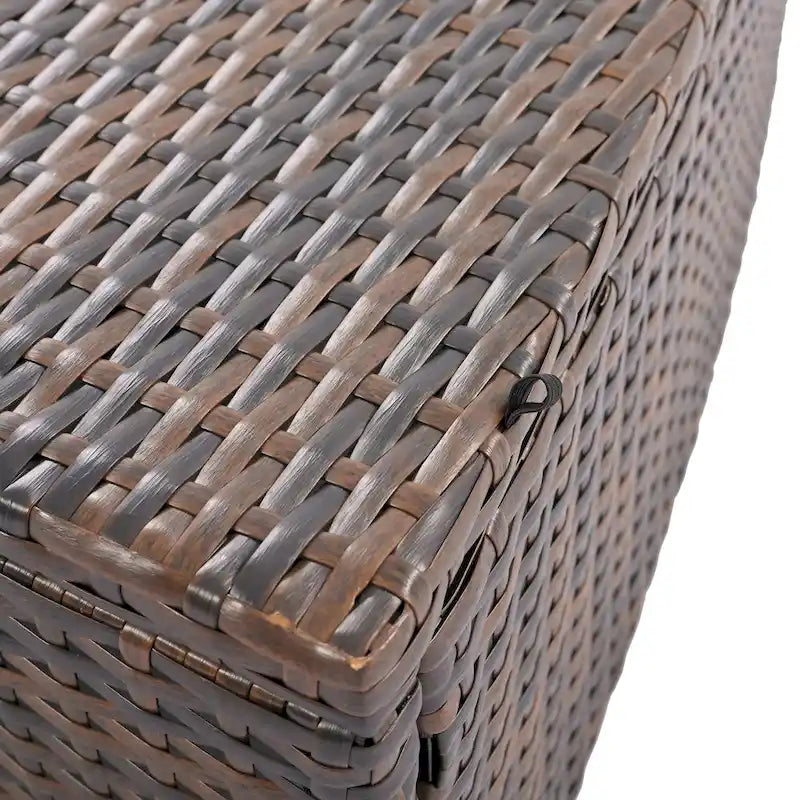 Ensemble de canapé d'angle modulable en rotin pour extérieur, 6 pièces, avec table basse et combinaison libre.