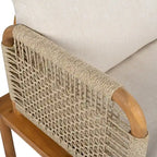 Ensemble de canapés de patio d'extérieur 3 pièces en bois d'acacia et corde