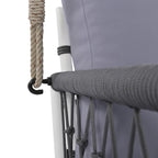 Balancelle d'extérieur monobloc en corde tressée avec coussins moelleux, 2 places, idéale pour terrasse, cour et balcon.