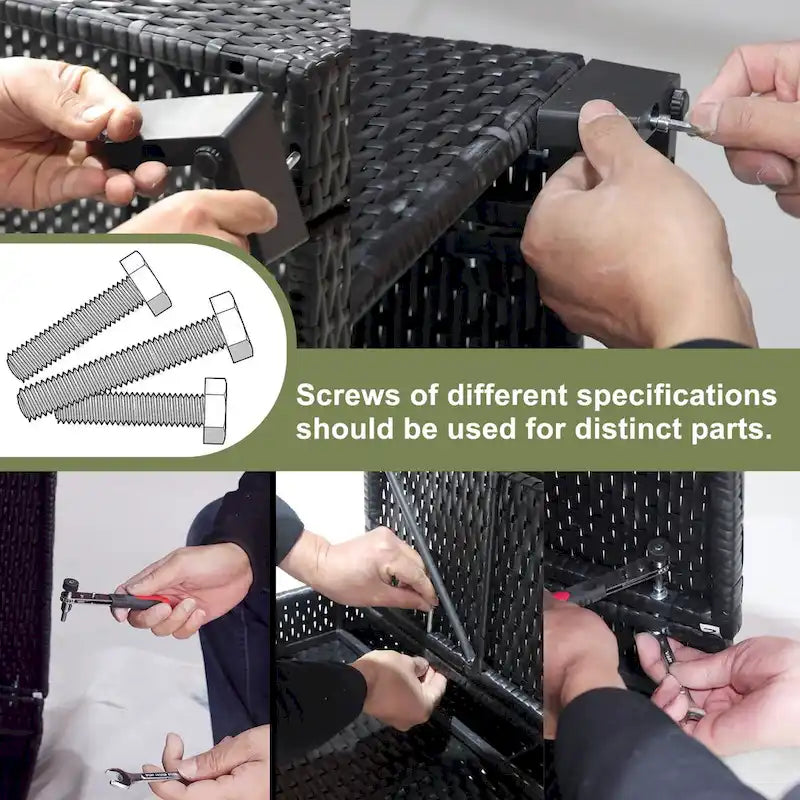 Ensemble de mobilier de jardin 7 pièces, canapé d'angle pour terrasse