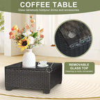 Ensemble de mobilier de jardin 7 pièces, canapé d'angle pour terrasse