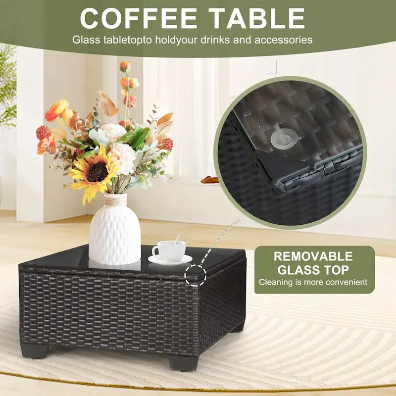 Ensemble de mobilier de jardin 7 pièces, canapé d'angle pour terrasse