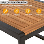 Ensemble de canapé d'angle en L 4 pièces pour patio avec tables basses