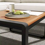 Ensemble de canapé d'angle en L 4 pièces pour patio avec tables basses