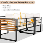 Ensemble de canapé d'angle en L 4 pièces pour patio avec tables basses
