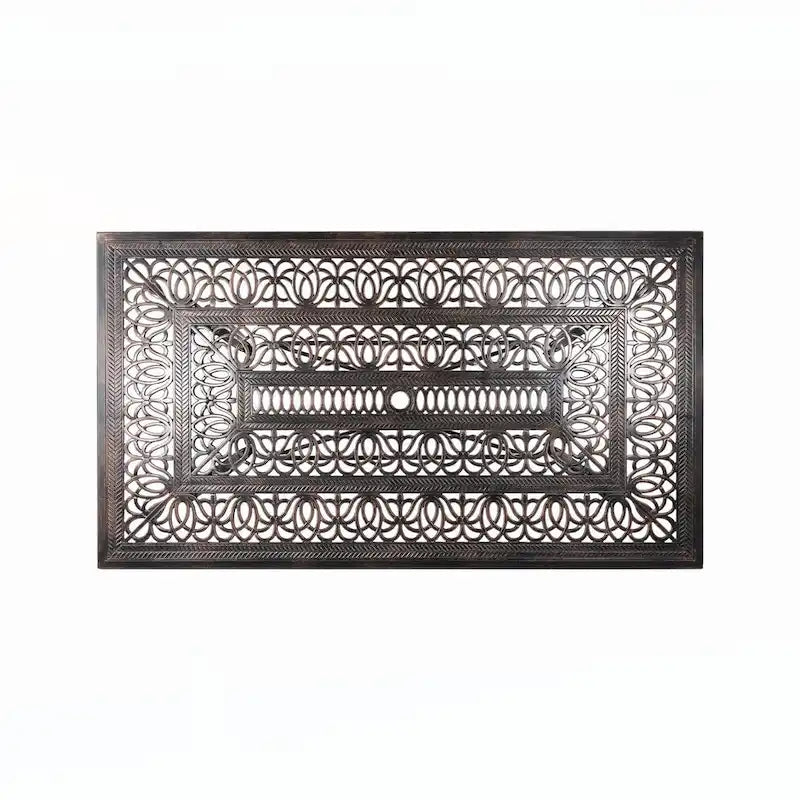 Table de salle à manger rectangulaire d'extérieur en aluminium moulé