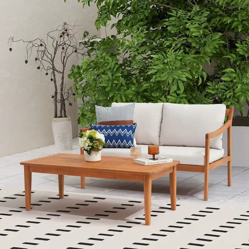 Outdoor 2 piece Loveseat Set With Table
