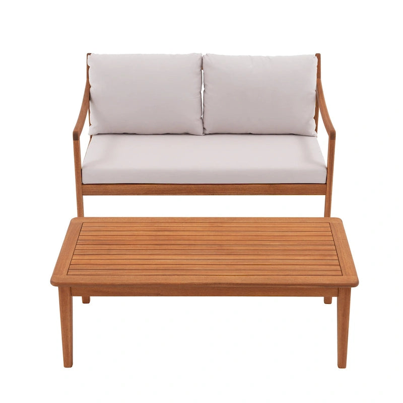 Ensemble de canapé d'extérieur 2 pièces avec table