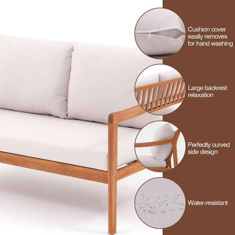 Ensemble de canapé d'extérieur 2 pièces avec table