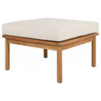 Ensemble de canapés de patio d'extérieur 4 pièces en bois d'acacia et corde