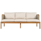 Ensemble de canapés de patio d'extérieur 4 pièces en bois d'acacia et corde