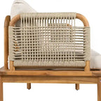 Ensemble de canapés de patio d'extérieur 4 pièces en bois d'acacia et corde