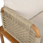 Ensemble de canapés de patio d'extérieur 4 pièces en bois d'acacia et corde