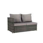 Ensemble de canapé d'angle en rotin 6 pièces avec table en verre