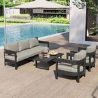 Roomfitters Modern Outdoor Sofa Set with Table, Multi-Person Patio Furniture Set for Garden, Backyard, Balconies