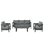 Ensemble de canapé d'extérieur moderne Roomfitters avec table, mobilier de patio multi-personnes pour jardin, cour, balcon