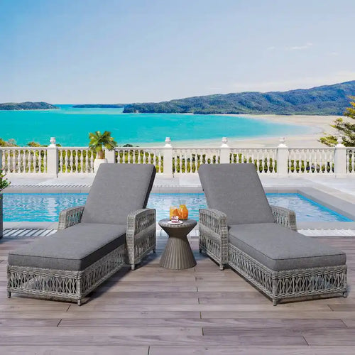 Chaise longue inclinable 2 pièces