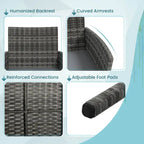 Ensemble de mobilier de patio Costway 4 pièces avec coussins lavables et matelas en verre trempé - 4 pièces